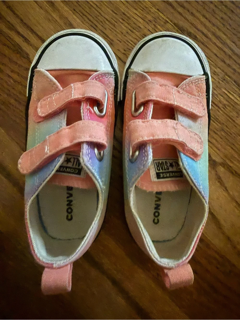 Converse Kids Rainbow Tie-Dye Velcro Sneakers - Pink/Blue/Green